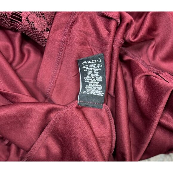 RN STUDIO by Ronni Nicole  Size 16 Women Elegant Burgundy Lace Dress Back Zipper - Picture 6 of 10